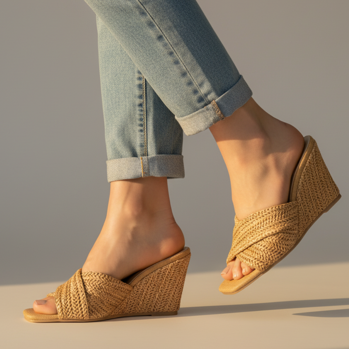 Leona Raffia Platform Sandals