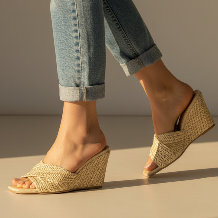 Leona Raffia Platform Sandals