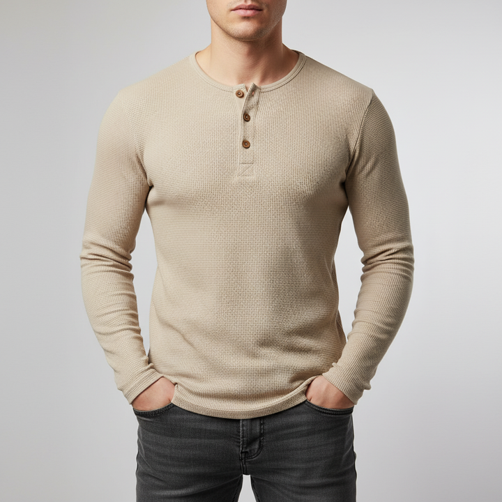 Henley Long Sleeve Neckline Shirt