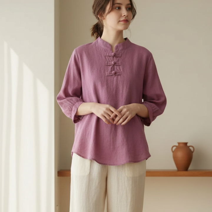 Adriana Summer Linen Blouse