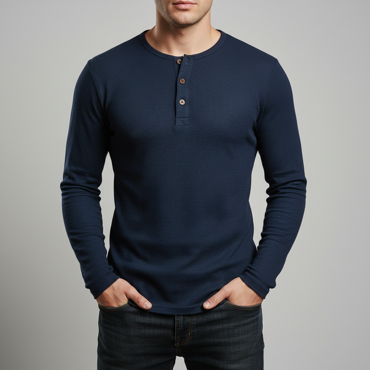 Henley Long Sleeve Neckline Shirt