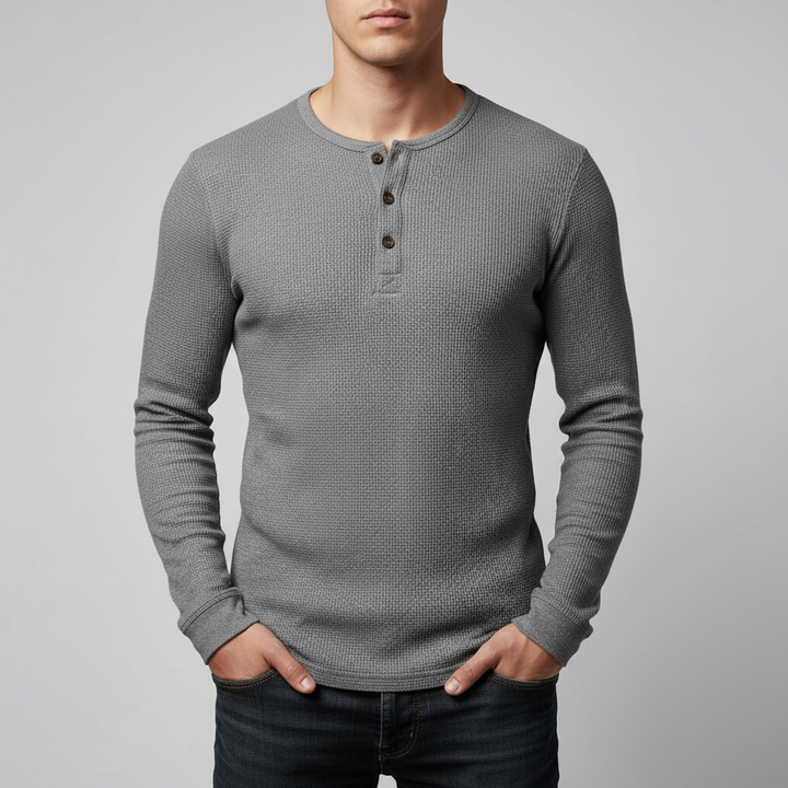 Henley Long Sleeve Neckline Shirt