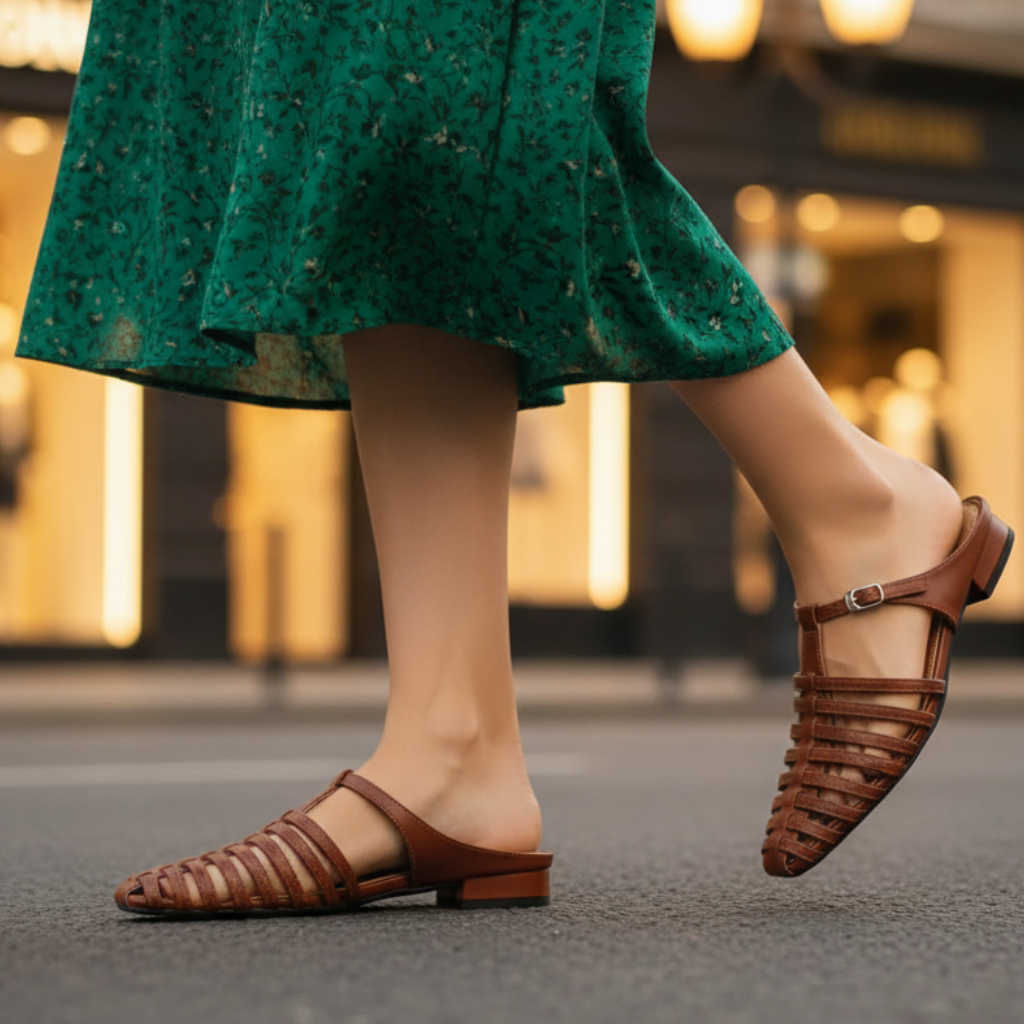 Novaro Summer Buckle Flats