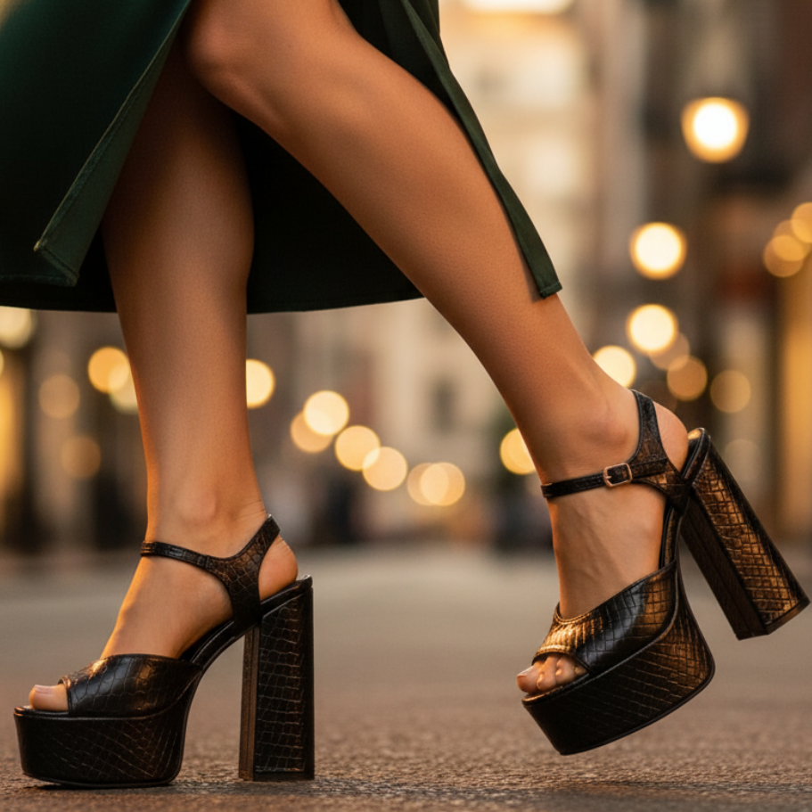 Veronica Buckle Platform Heels