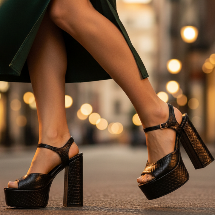 Veronica Buckle Platform Heels