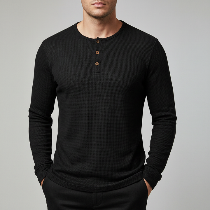 Henley Long Sleeve Neckline Shirt