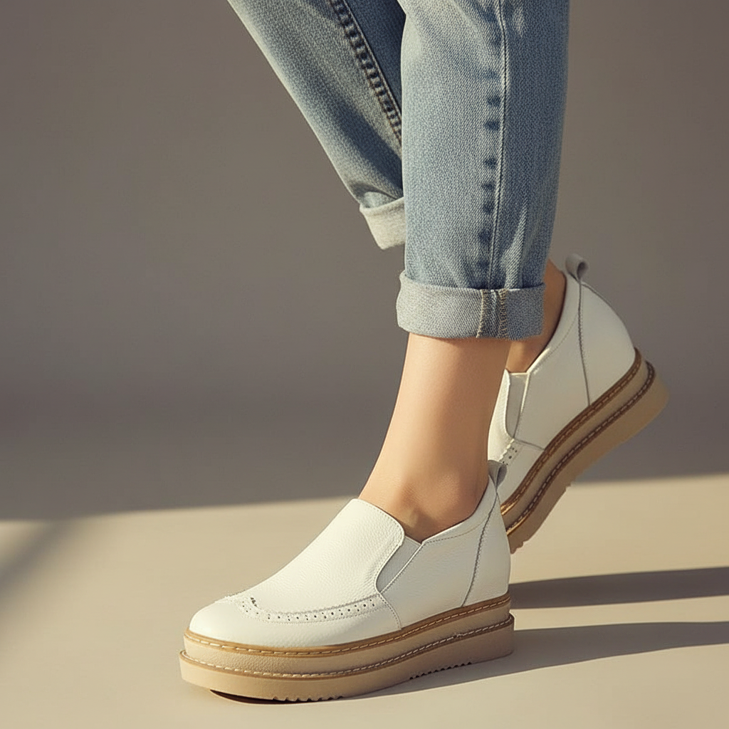 Ruby Leather Platform Wedge Sneakers