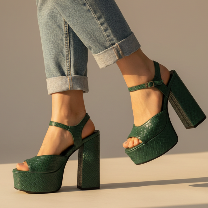 Veronica Buckle Platform Heels