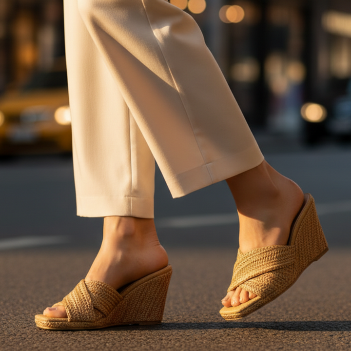 Leona Raffia Platform Sandals