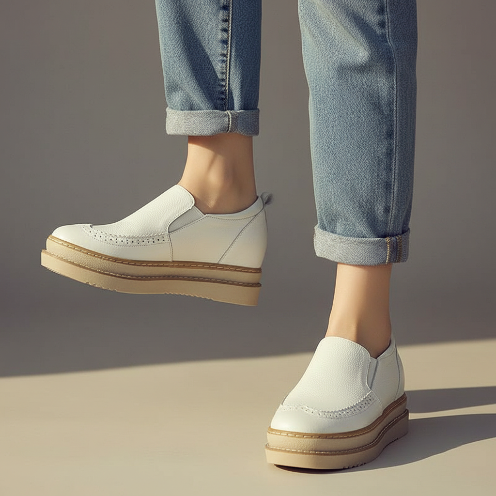 Ruby Leather Platform Wedge Sneakers