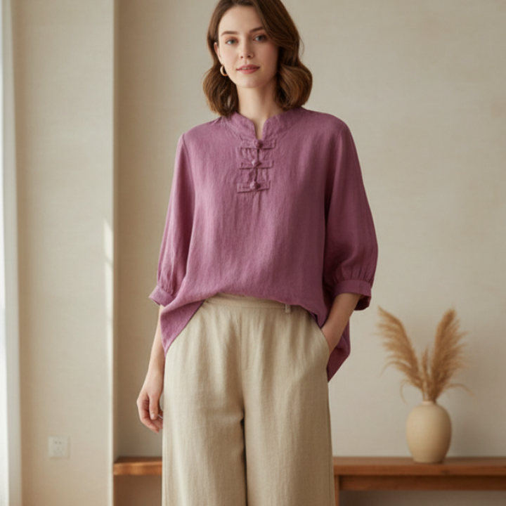 Adriana Summer Linen Blouse