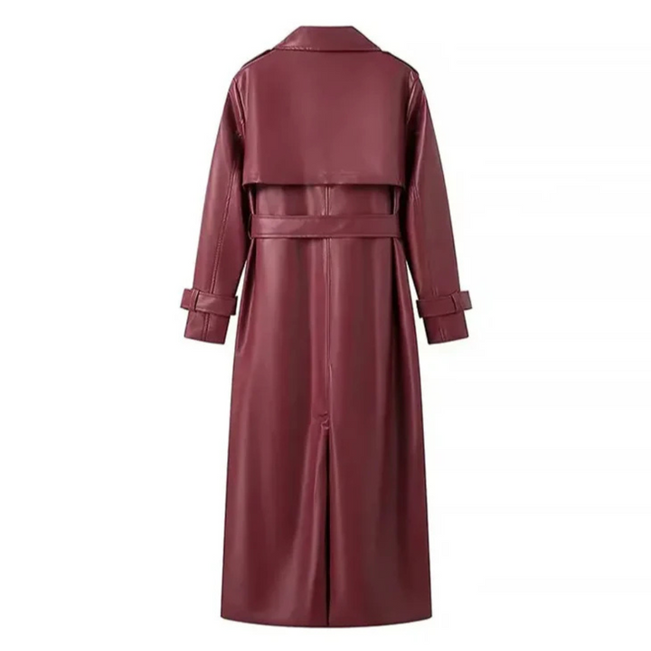 Marget Women's Leather Belted Coat