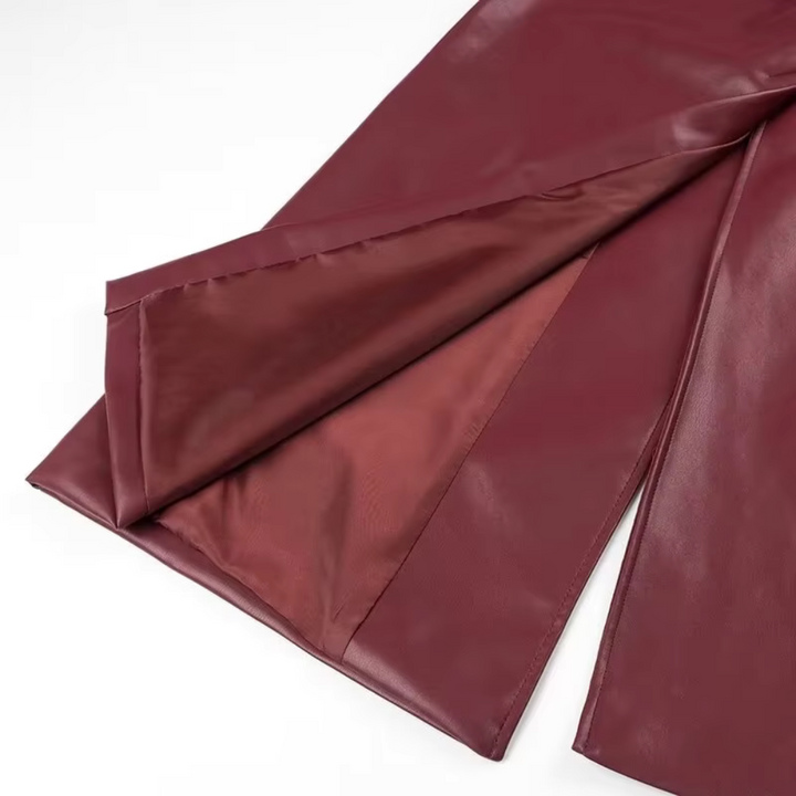 Marget Women's Leather Belted Coat