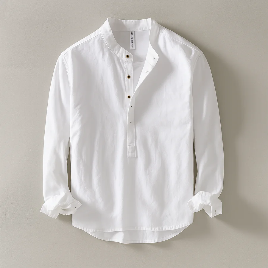 Shoreline Linen Henley Shirt