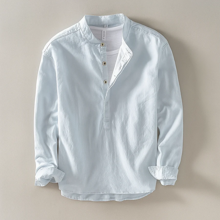 Shoreline Linen Henley Shirt