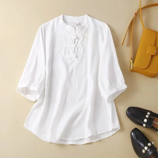 Adriana Summer Linen Blouse