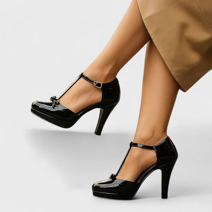 Peachy Leather Orthopedic Heels