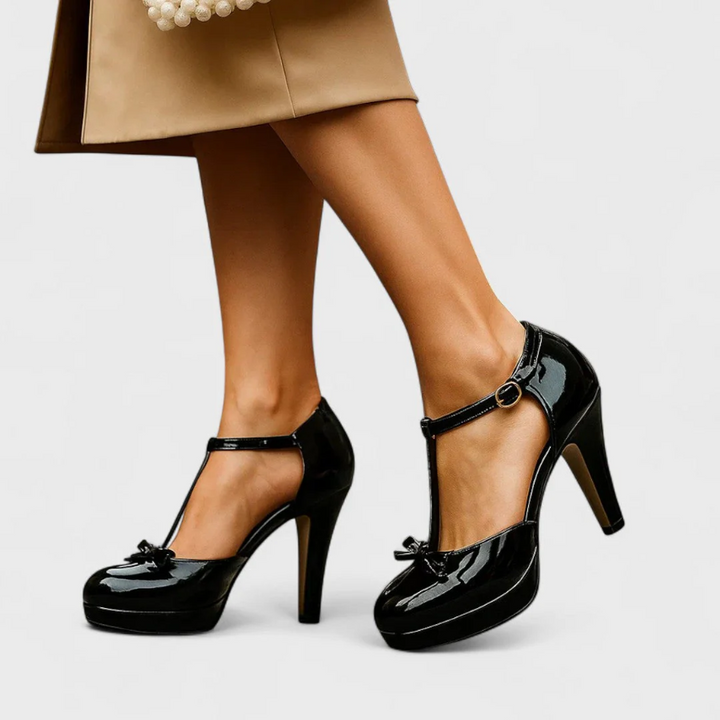 Peachy Leather Orthopedic Heels