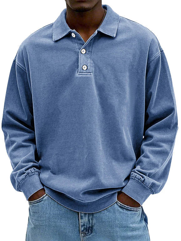 Mason Men's Stylish Long-Sleeved Polo Shirt